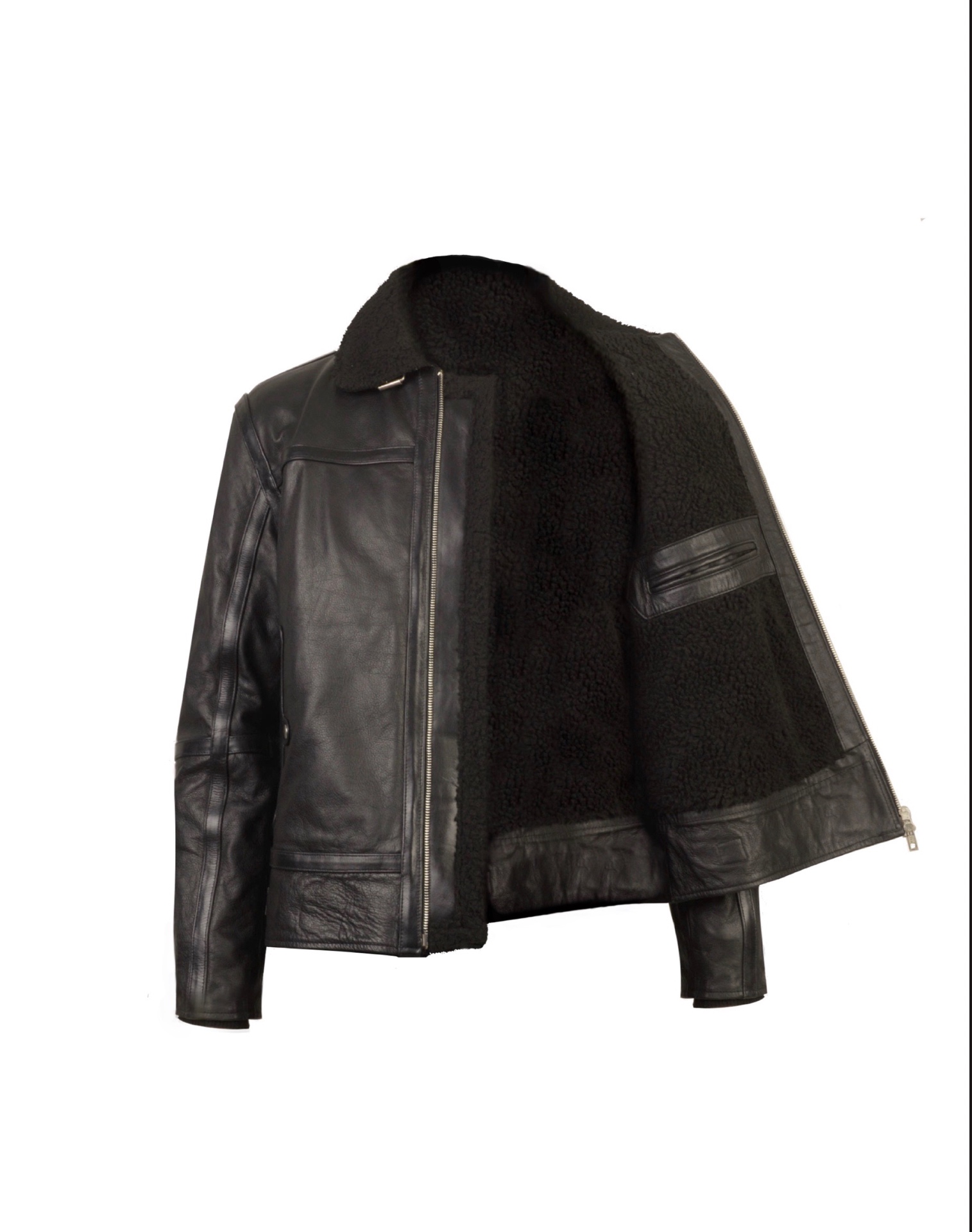 JACKET 003 — BLACK SHEARLING view 3